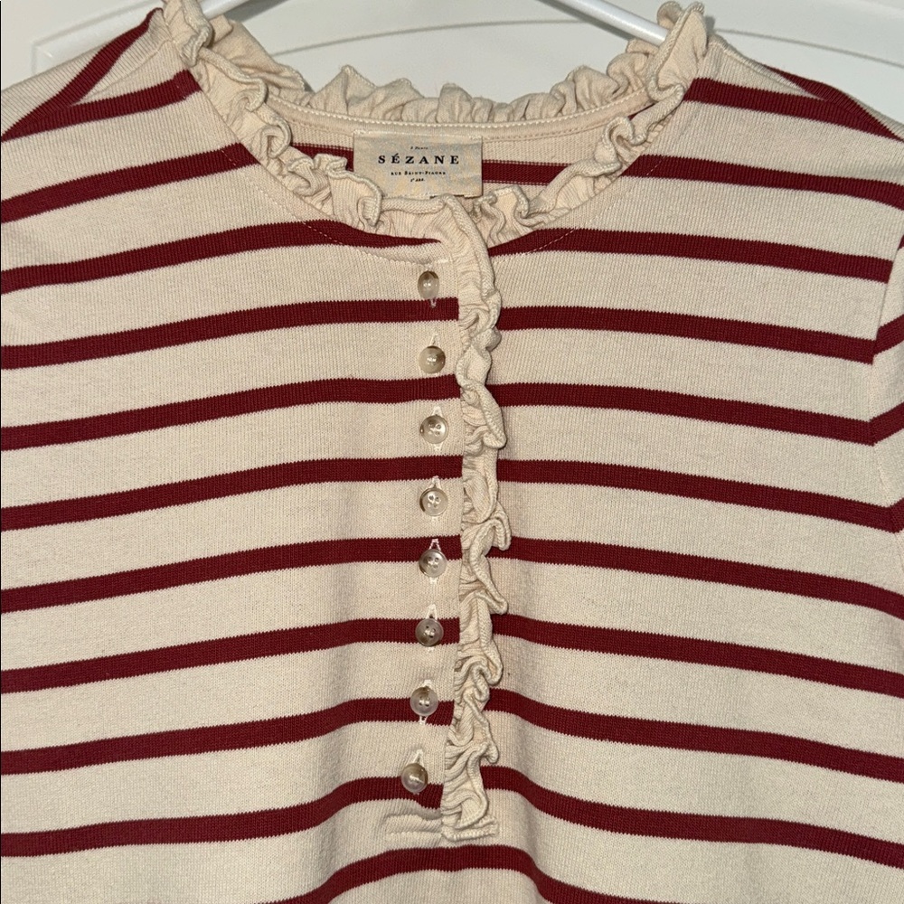 Sezane Gaël Marinière Écru / Bois De Rose - Size M